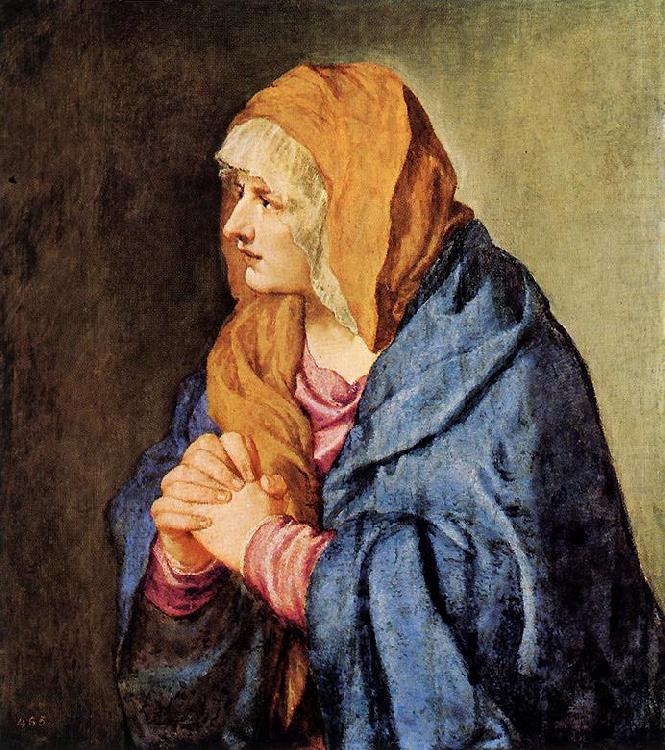 TIZIANO Vecellio Mater Dolorosa (with clasped hands) wt china oil painting image